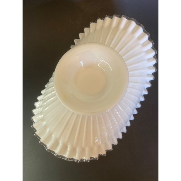 Fenton Silver Crest Banana Fruit Bowl Footed Pedestal 12" x 5" Vintage 1950's - Picture 5 of 14